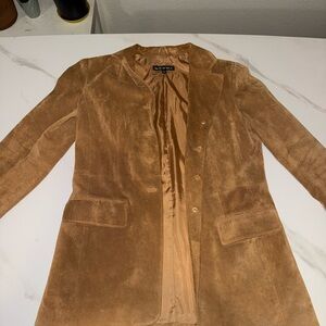 Elegant Camel Suede Blazer